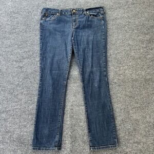 Wurl Jeans Womens Size 17 Skinny Blue Denim Mid Rise Button Flap Pockets